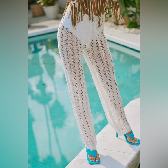 NWT White Crochet Pant - Picture 4 of 8